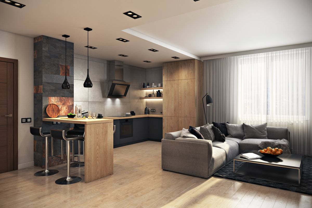 Кухня гостиная 22 кв м: как оформить дизайн интерьера