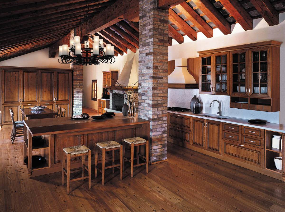 Современные дизайны для интерьера деревянной кухни