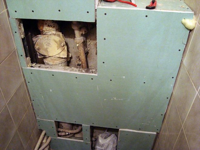 Короб из гипсокартона в туалете: правильный монтаж | gipsportal
скрываем трубы в туалете за гипсокартоном — gipsportal