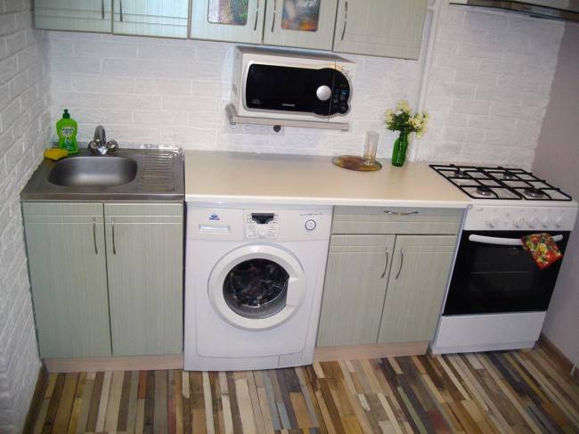 Особенности установки стиральной машины на кухне: решения для маленьких интерьеров (с фото)