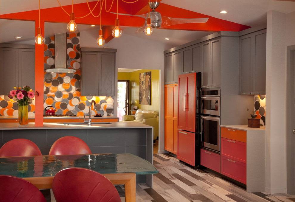 Оранжевая кухня. дизайн кухни с оранжевым прикосновением!