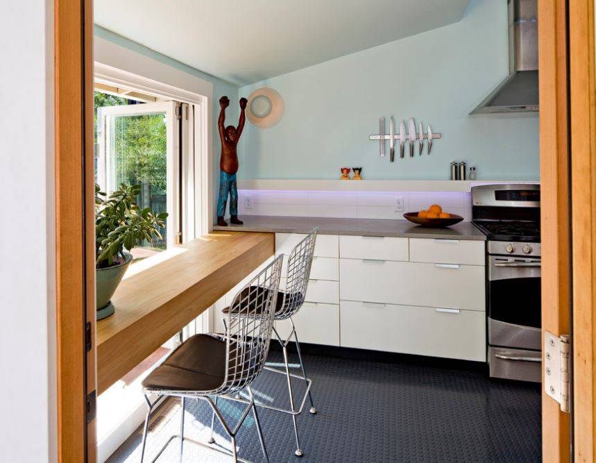Подоконник-столешница на кухне: фото лучших идей идеального размещения и сочетания в интерьере кухни