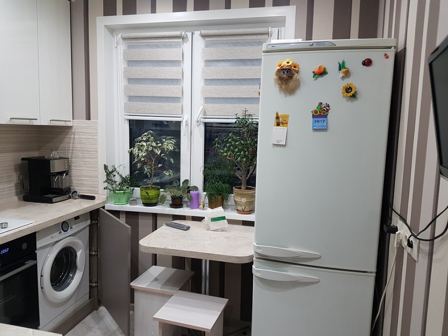Дизайн кухни 6 метров с холодильником: фото 65 лучших интерьеров