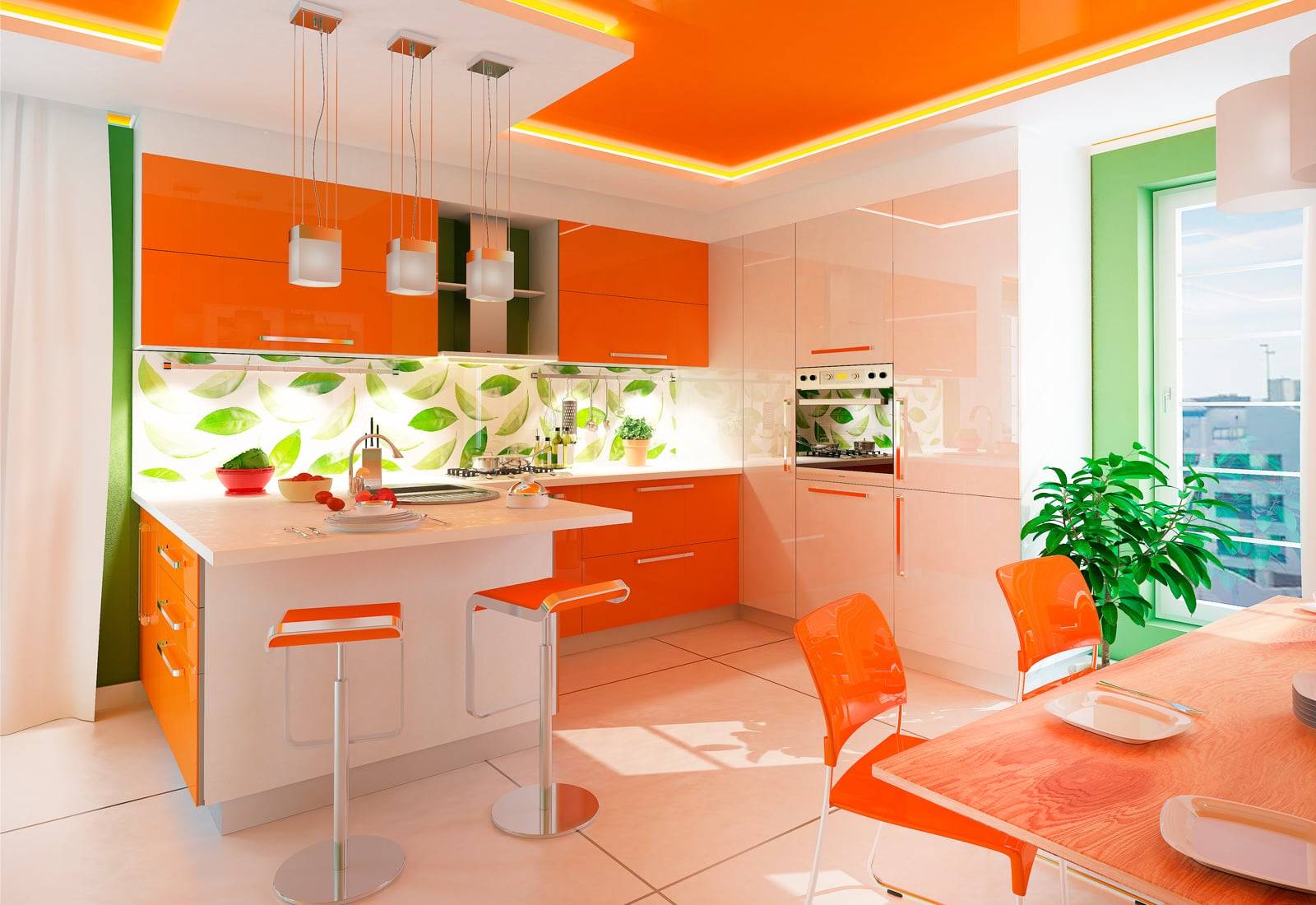 Оранжевая кухня в интерьере: 70 классных идей с примерами
