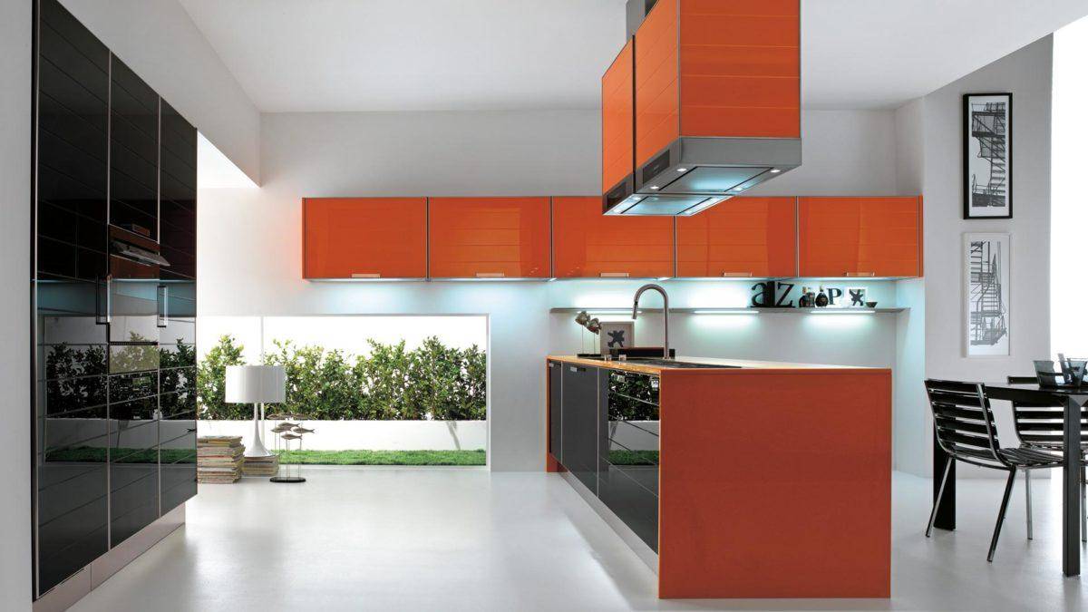 Кухня оранжевый глянец