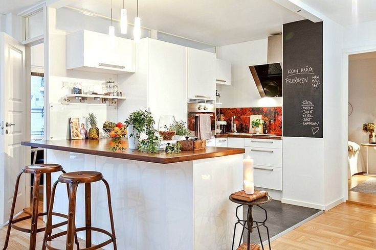 Кухня-гостиная в скандинавском стиле: фото интерьер