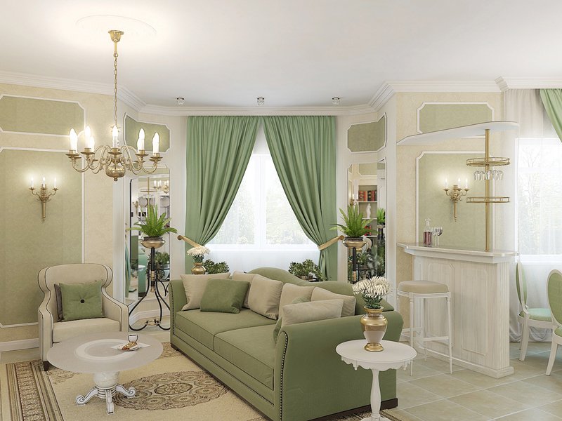 Зеленые шторы: 110 фото примеров красивого использования для украшения интерьера