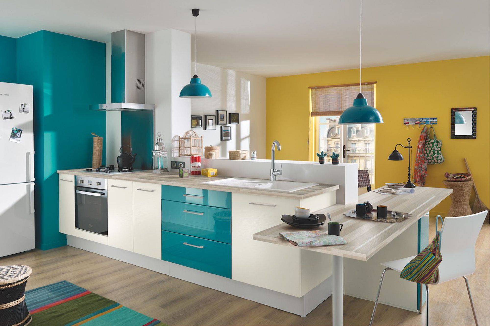 Бирюзовая кухня в интерьере: с какими цветами сочетается, как подобрать фартук | дизайн и фото