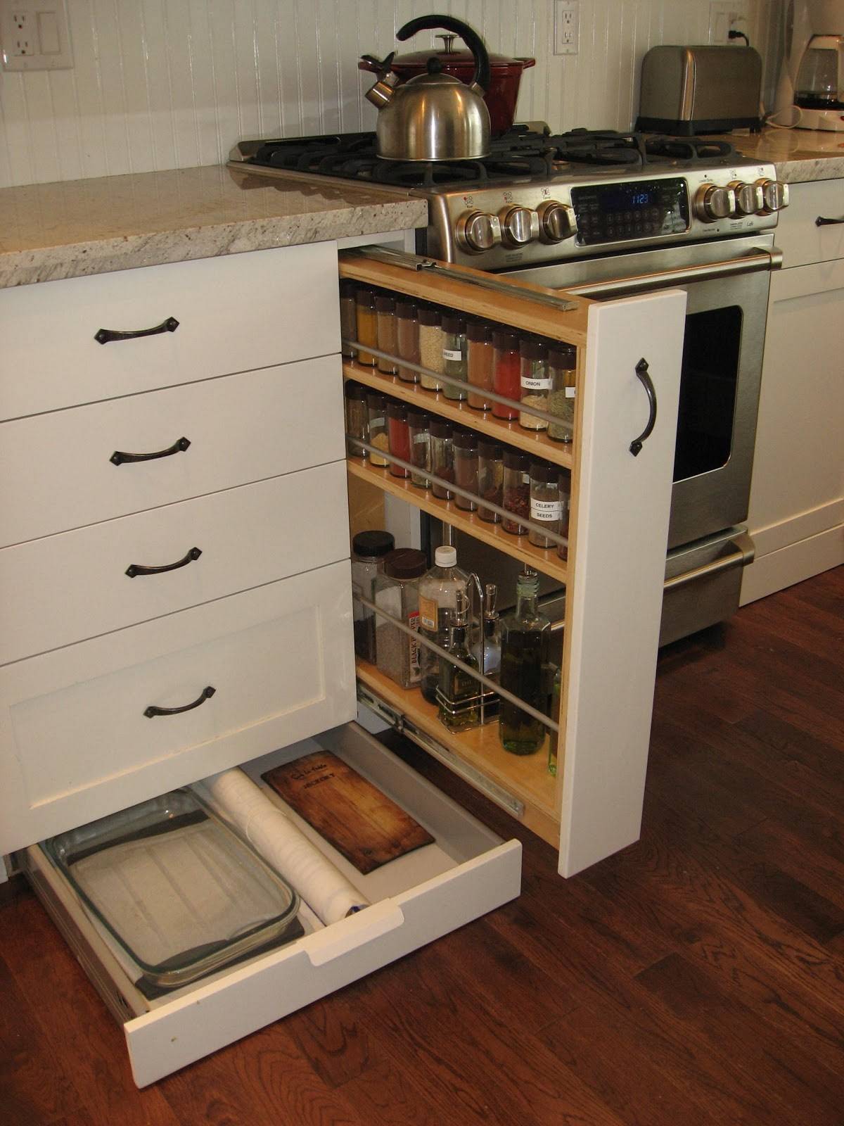 Кухонные ящики в кухонном гарнитуре – виды и размеры