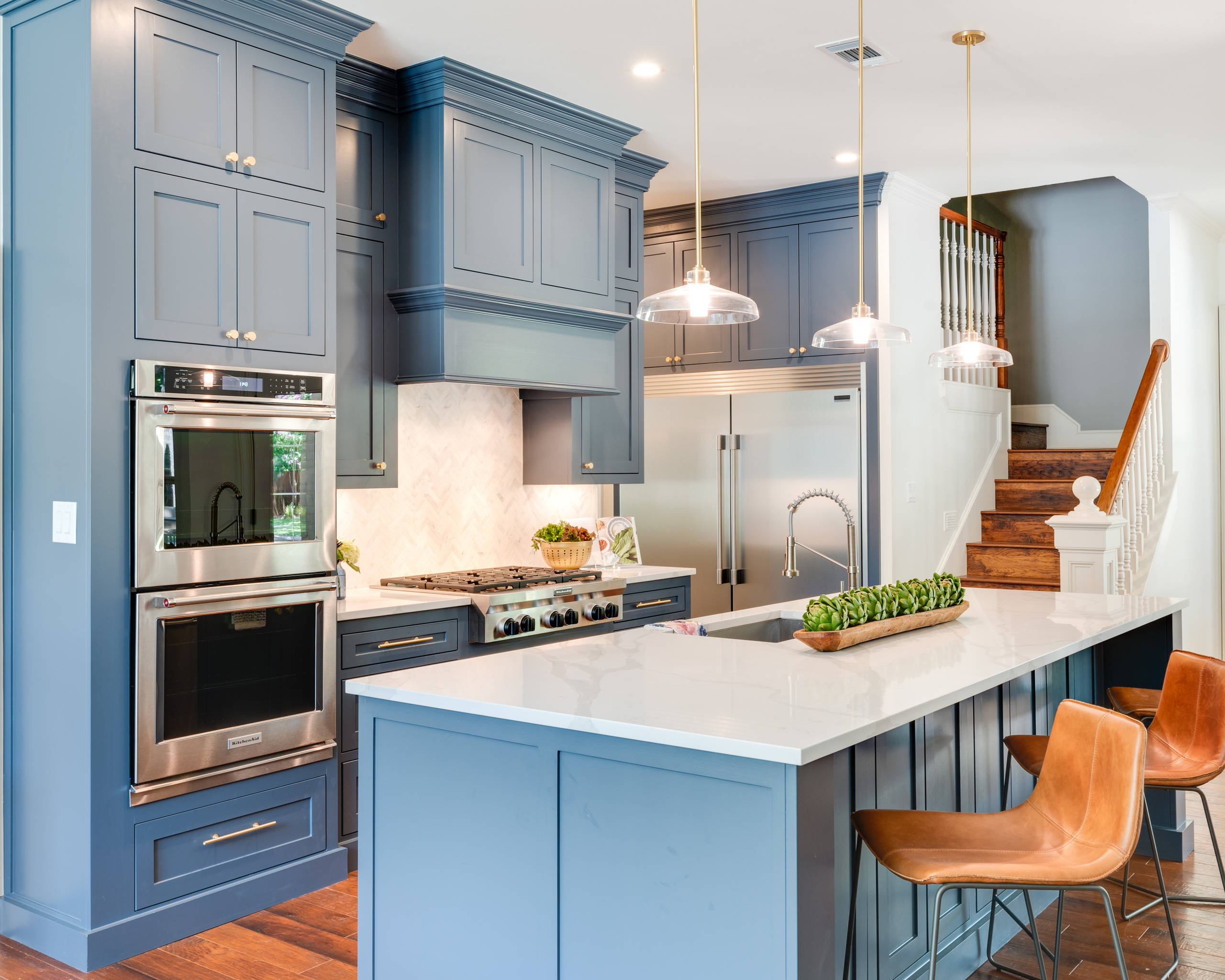 Голубая кухня (54 фото): сочетания цветов + идеи дизайна
