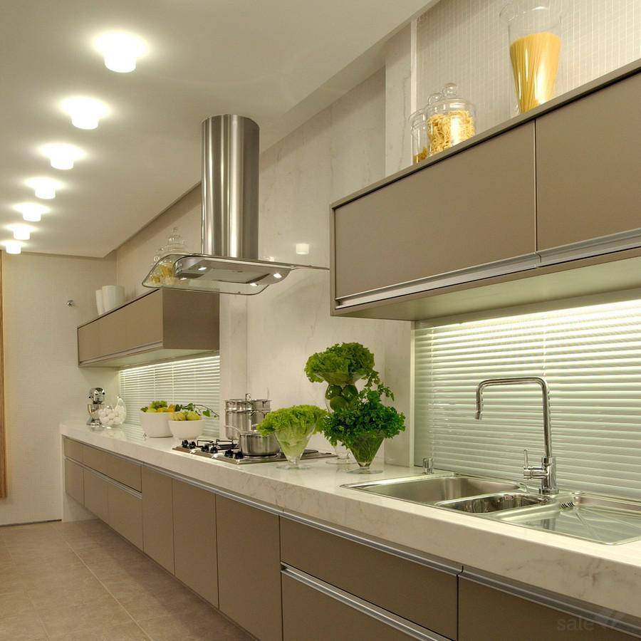 Подсветка для кухни под шкафы – варианты со светодиодной лентой