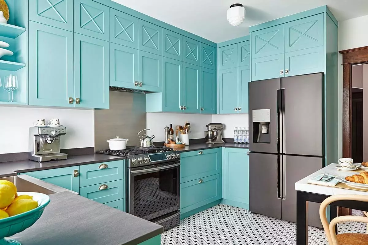 Кухня в синем цвете: фото, видео дизайнерских хитростей