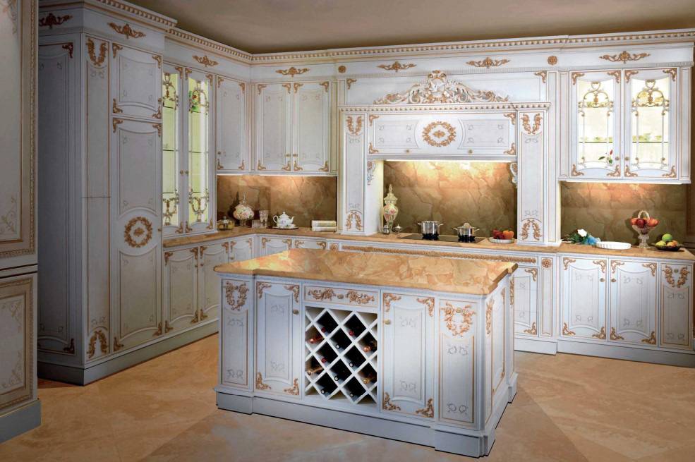 Кухня в стиле барокко: напыщенная классика и особенности стильного применения (125 фото)