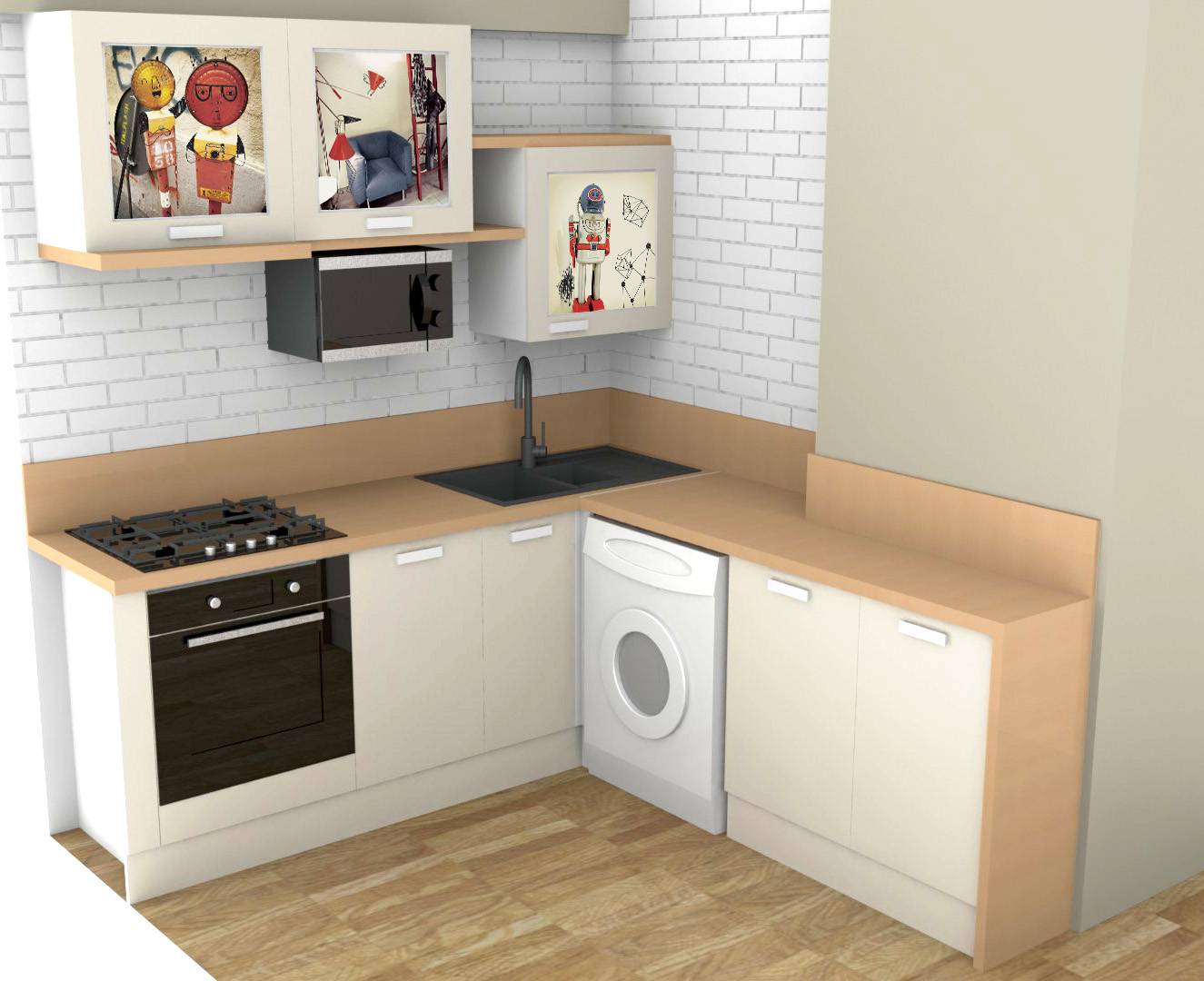 Кухонные гарнитуры для маленькой кухни с воздуховодом
