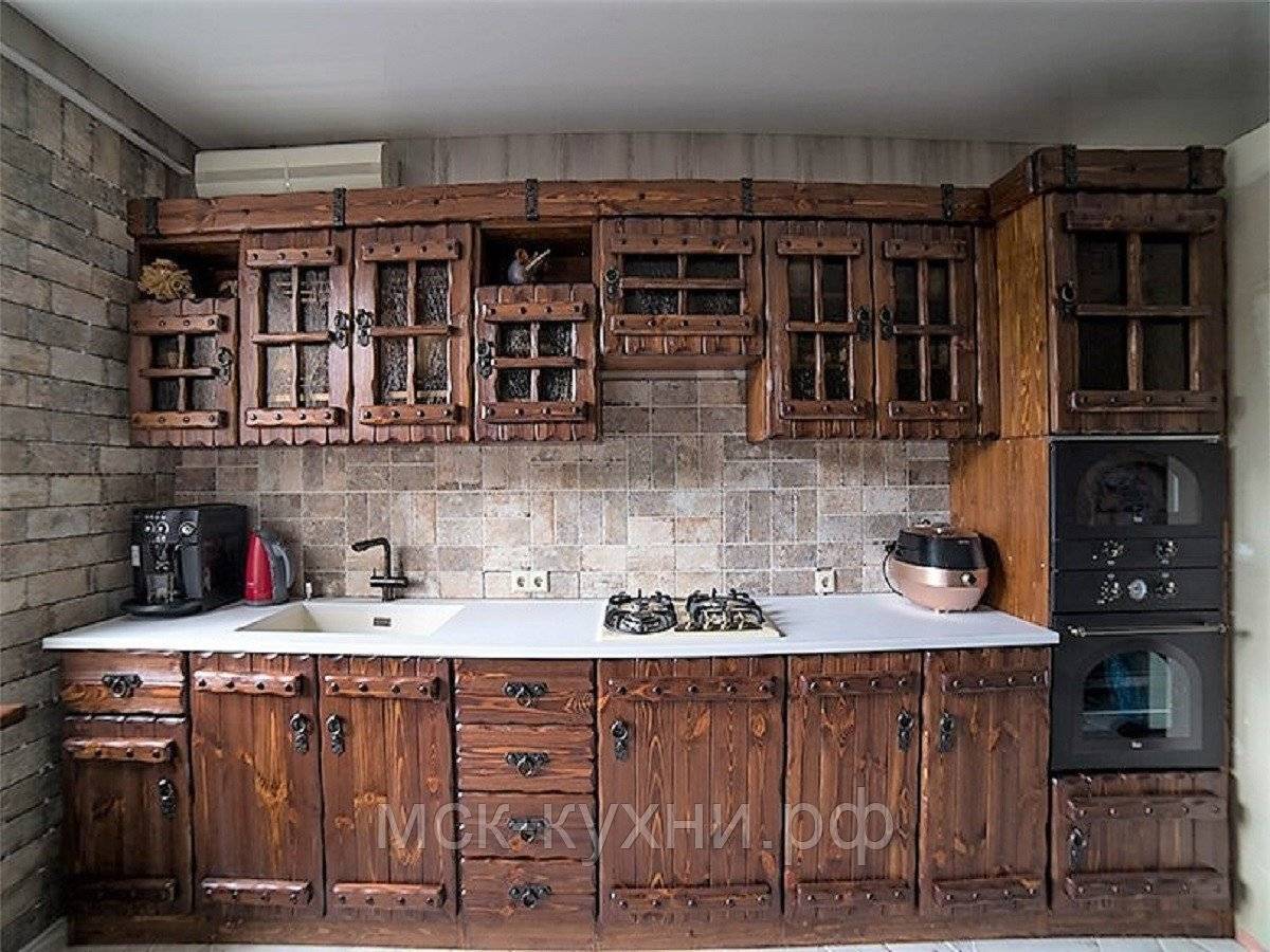 Кухня под старину из массива дерева: дизайн, фасады гарнитура и отделка