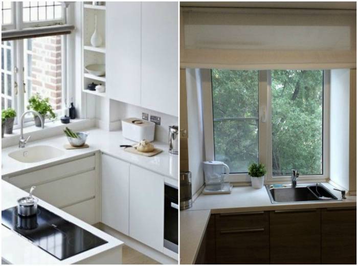 Кухня с мойкой у окна: 100 фото лучших идей