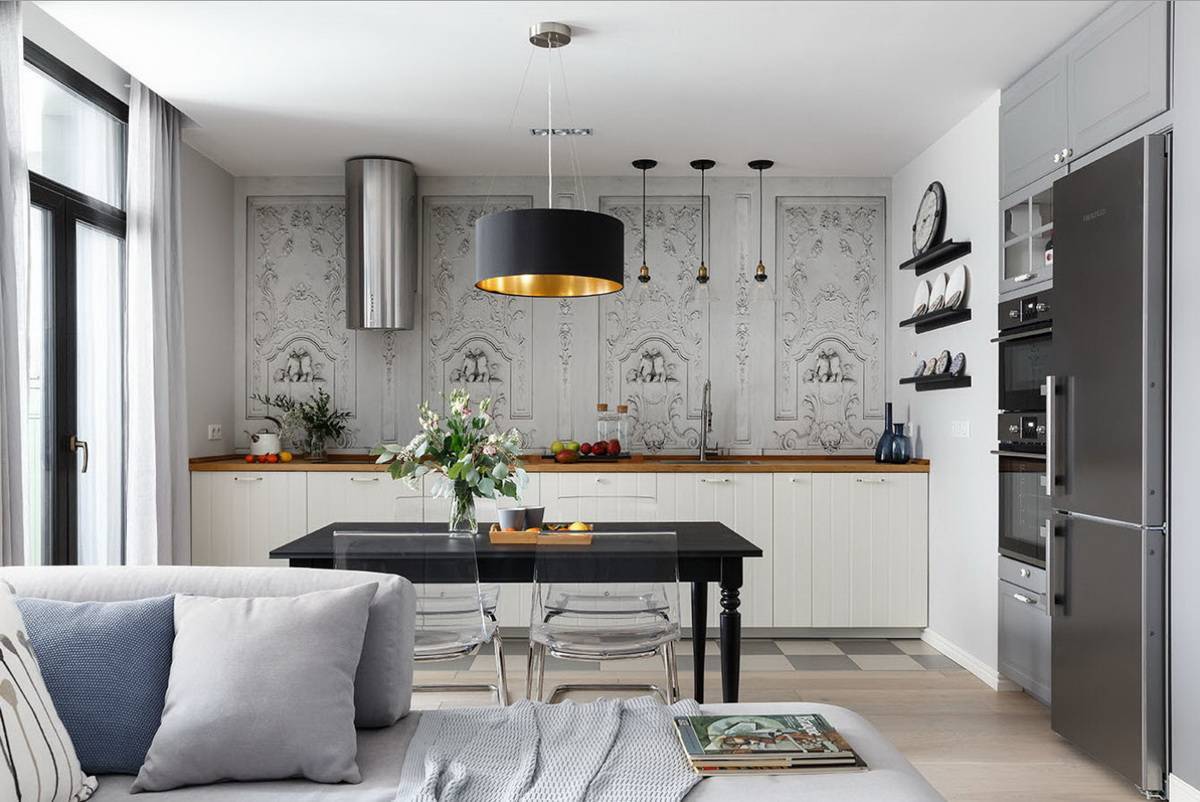 Дизайн кухни-гостиной в скандинавском стиле – солнечный интерьер для пасмурного климата
