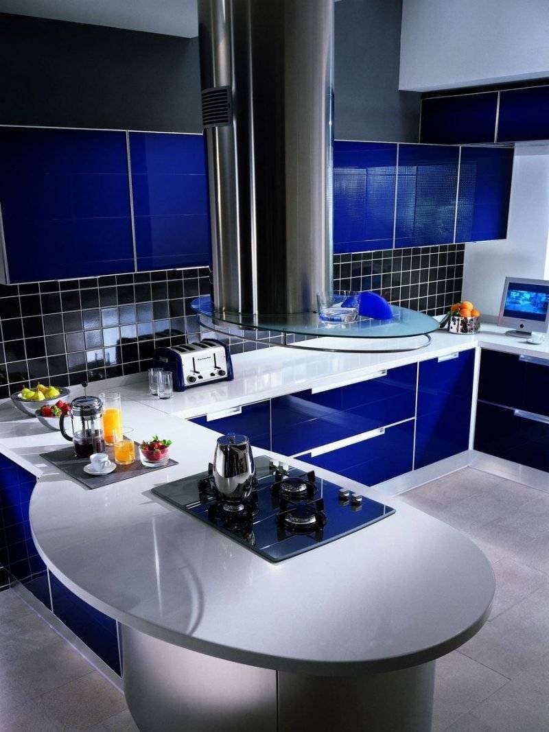 Синяя кухня: советы и идеи по обустройству кухни в синем цвете (52 фото)