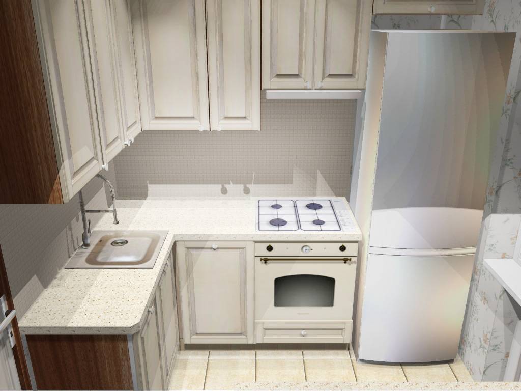 Дизайн кухни 6 кв м с холодильником в хрущевке — фото примеры