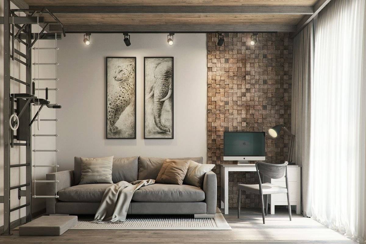 Дизайн гостиной в стиле лофт — 50 фото интерьеров | блог о ремонте и дизайне интерьера