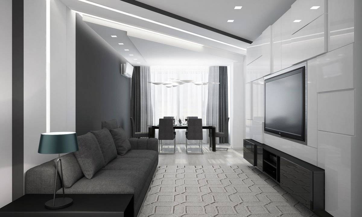 гостиная комната в серых тонах фото дизайн